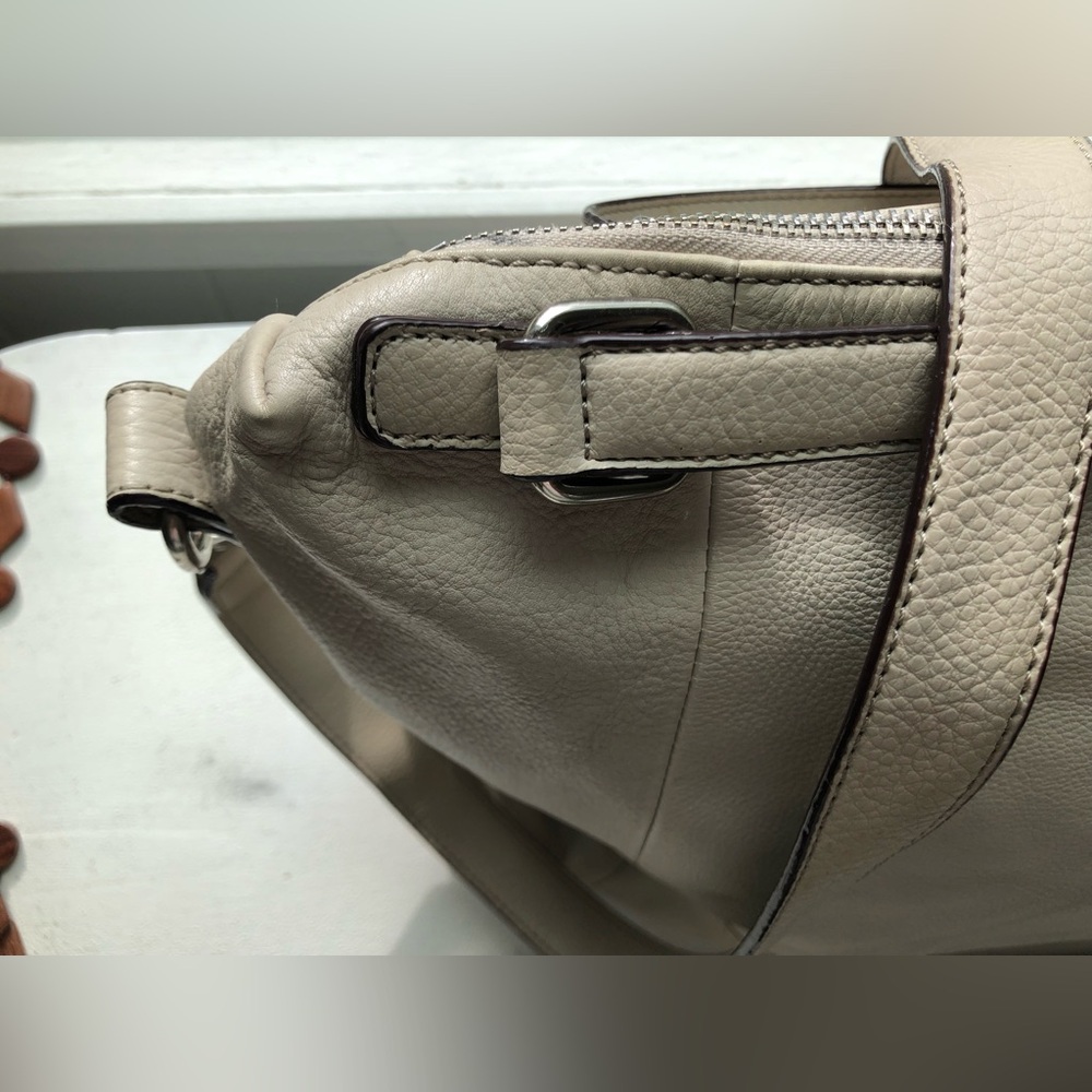 Leather satchel - 100% leather - white/ivory 16” x 12” x 3.5”+ by Sanctuary - Picture 12 of 16